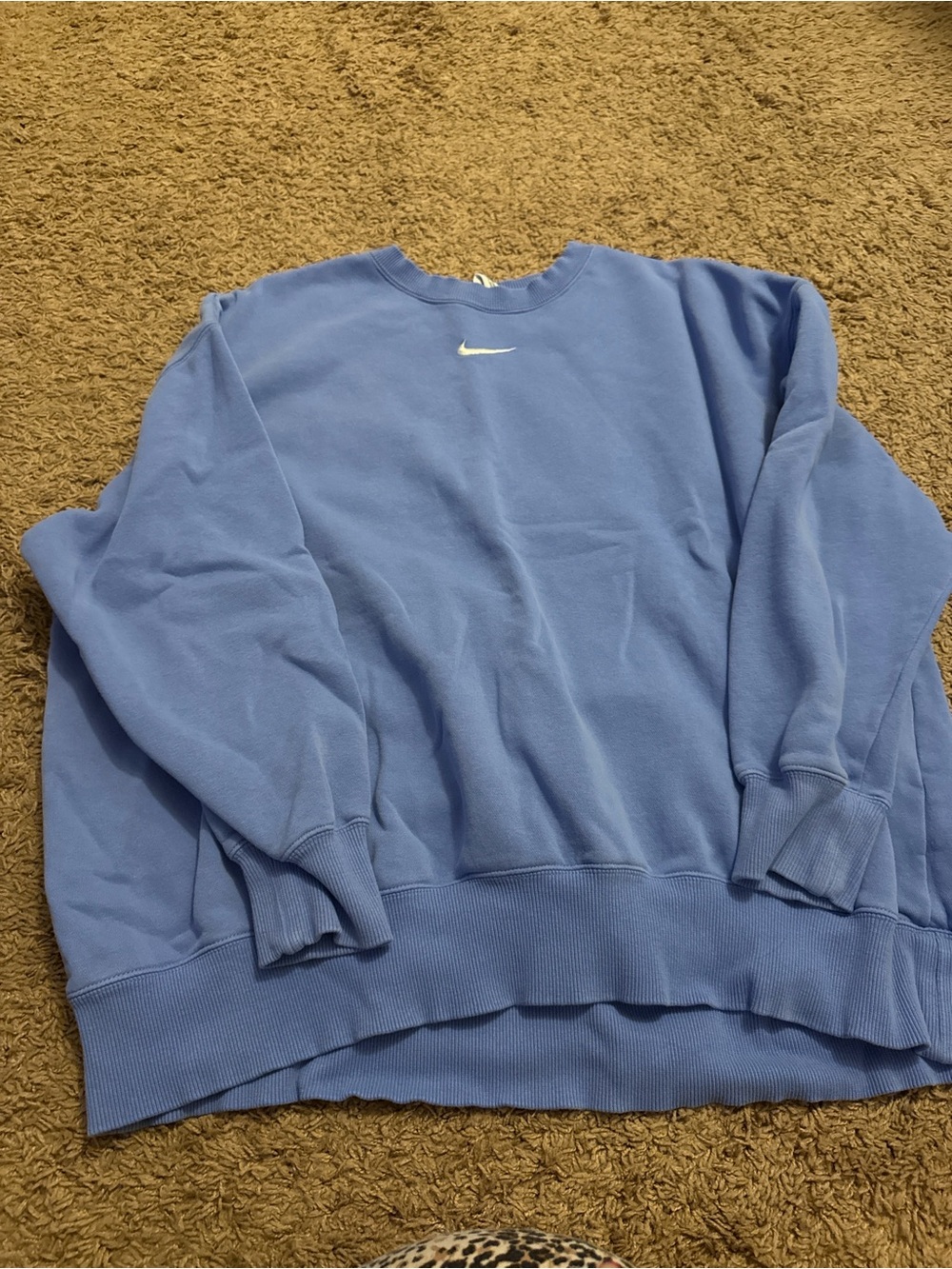 Nike Periwinkle Crewneck Sweatshirt with White Swoosh